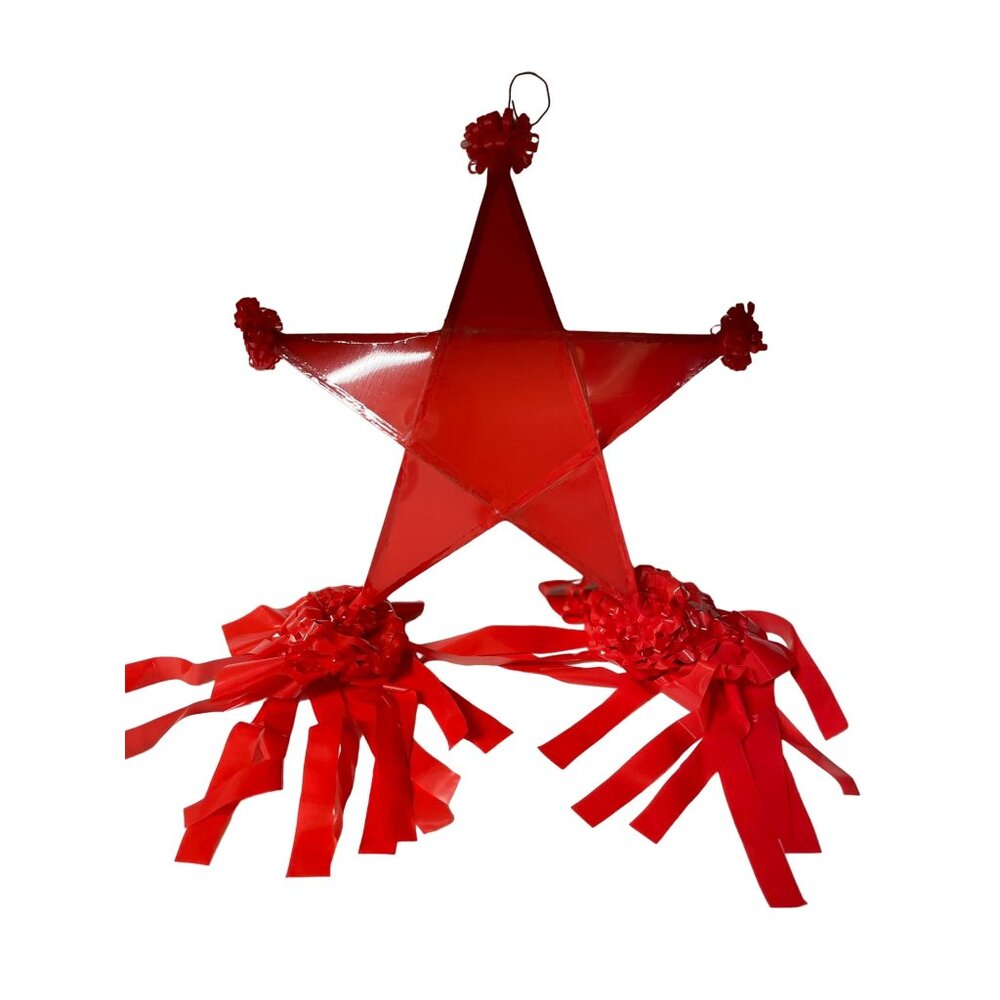 Vintage Saipan Parol Christmas Lantern Ornament Red Bamboo Filipino Holiday Deco